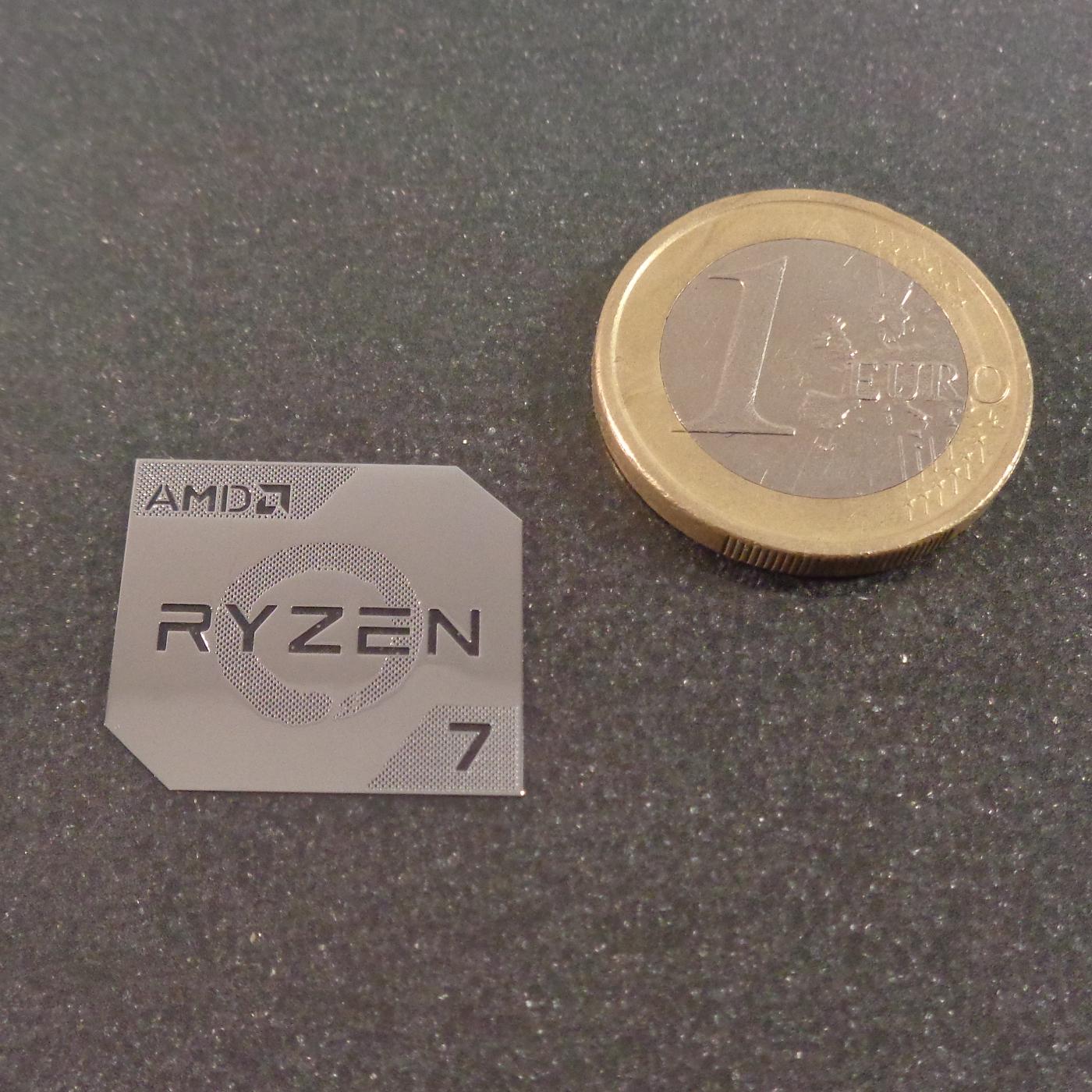 Sticker AMD RYZEN 7 Cpu PC Logo Label Decal Case Badge Silver [450c]