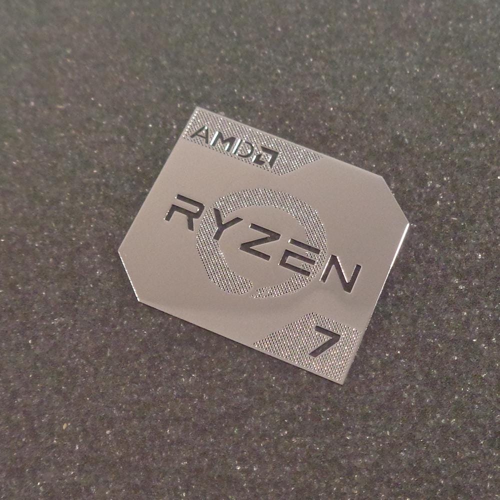 Sticker AMD RYZEN 7 Cpu PC Logo Label Decal Case Badge Silver [450c]