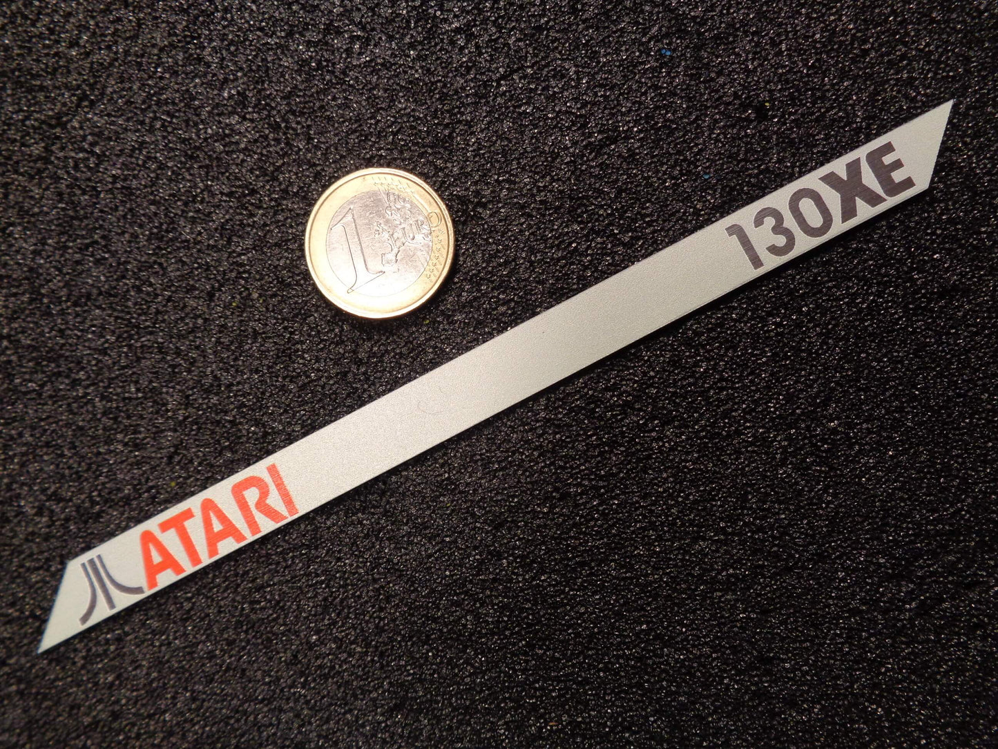 Sticker Atari 130XE Label / Logo / Sticker / Badge brushed aluminum 162 x 10 mm [293e]