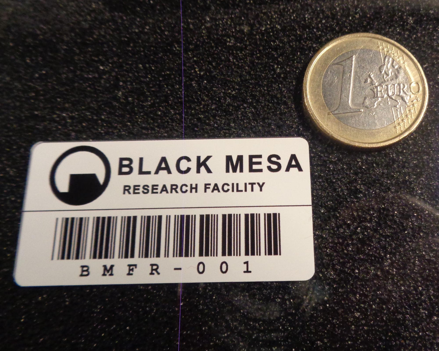 Sticker Black Mesa asset tag Vinyl Label Badge 2 x 1in [817]